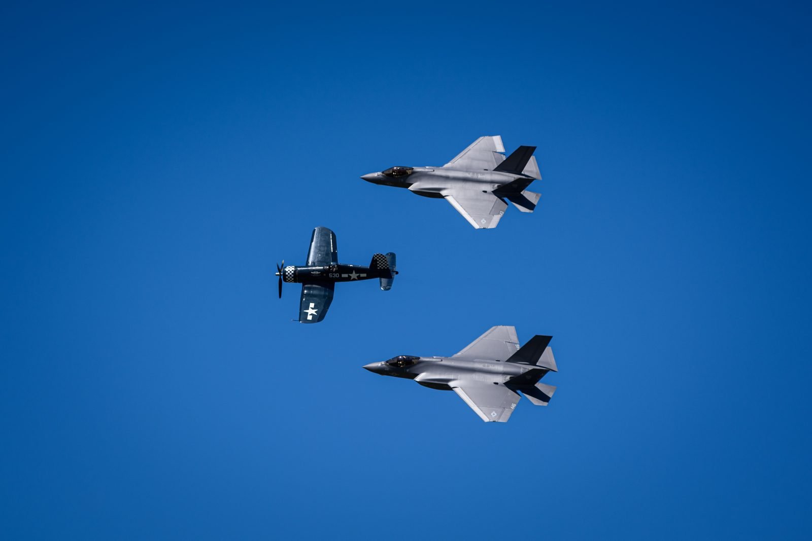 Formation flight, wide shot
